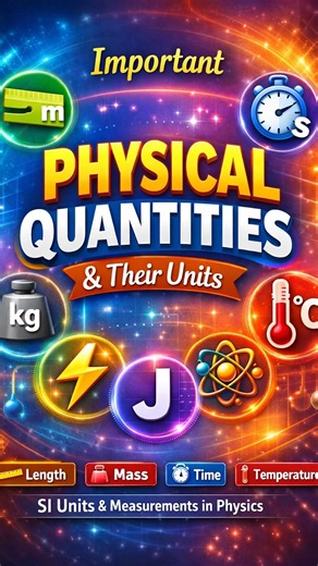 🔰 Important Physical Quantities & Their Units 🔰#PhysicsBasics #SIUnits #ScienceFacts #LearnPhysics