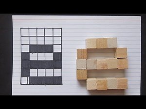 Lower Case Letter e Minecraft Font using Grid and Wood Blocks