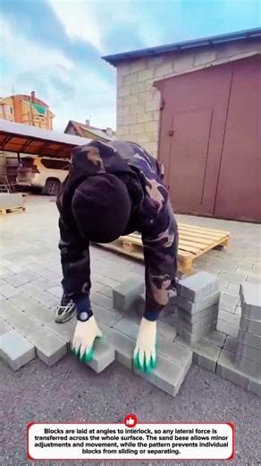Herringbone Pattern Paving Block Installation