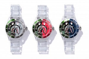 A Bathing Ape Clear Shark Bapex Watch