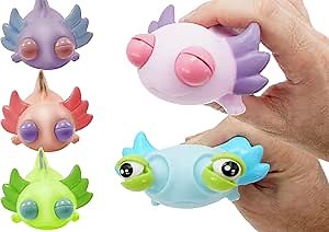 JA-RU Squeezy Pop-Eyes Axolotl Toy (1 Unit Assorted) Ugly Cute Squishy Animal Kids Toys for Boys and Girls. Smush Fidget Silly Stress Relief Axolotls Sensory Figure. 4747-1s