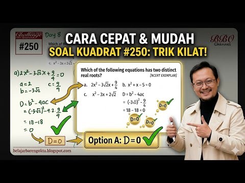 How to Find Quadratic Equations with Two Distinct Real Roots - Algebra Challenge #250 | BBO Math