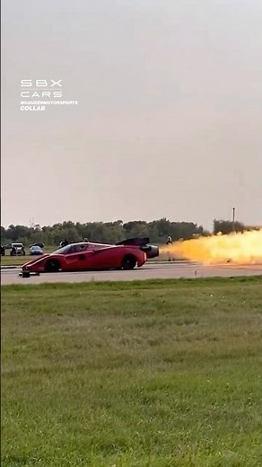 Ferrari With A Jet Engine! 🔥 #ferrari #engine #fire