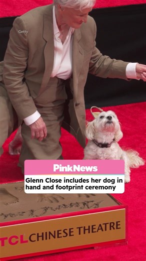 Glenn Close's dog Pip steals the show at Hollywood ceremony with adorable paw print tribute