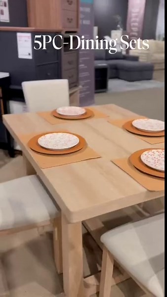 Leovanni 48inch Rectangle Dining Table Set for 4 Modern Solid Wood 5-Piece Kitchen & Dining Room Set with Upholstered Chairs Pedestal Base, Gray