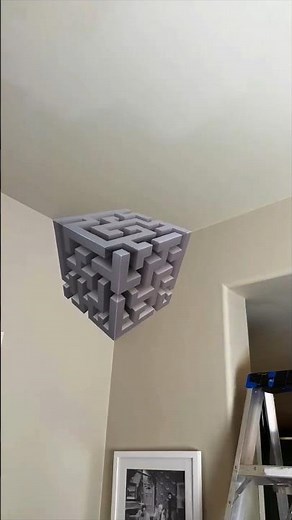 Wallpaper Magic! 🤯 3D Cube Illusion Trick #Shorts #Illusion #3DArt