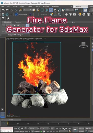 Create Realistic Fire in Seconds | 3ds Max Plugin #3dsmax #plugins #3d #shortvideo