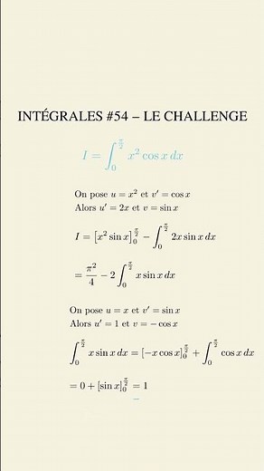 📘 INTÉGRALES #54 – LE CHALLENGE : Une intégrale avec un carré bien placé…