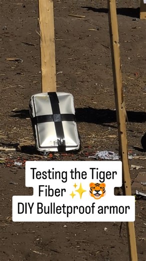 @croptoptinkerer | Testing the $27 Tiger Fiber ✨🐯 DIY bulletproof armor against 22s IT WORKED!! We also tested it against 9mil, I'll show you all how that... | Instagram