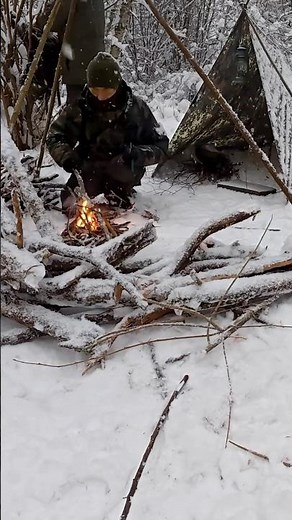Winter Survival: Setting Up a Tarp Shelter in the Snow