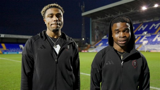 Kelly Nmai & Ossama Ashley were appreiciative of the away following after today's win! https://www.salfordcityfc.co.uk/news/2026/january/31/reaction-kelly-nmai-ossama-ashley-tranmere-rovers-a/ | Salford City FC