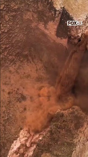 Drone video shows the raging waters near Hurricane