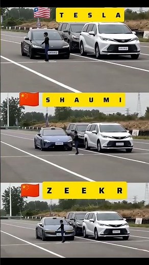 AEB Test Challenge: Tesla vs. Xiaomi SU7 vs. Zeekr – Who Stops in Time? 🚗🛑