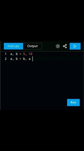 Swap Two Numbers in Python 😱 | No Temp Variable | Coding Short. #shorts #python #viralshorts