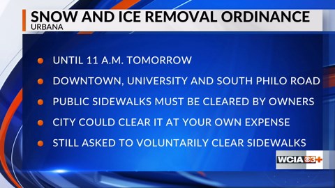City of Urbana activates snow, ice removal ordinance