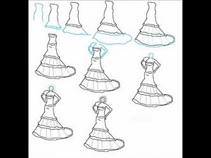 How To Draw A Wedding Dress Easy Simple Step By Step Drawing Tutorial
