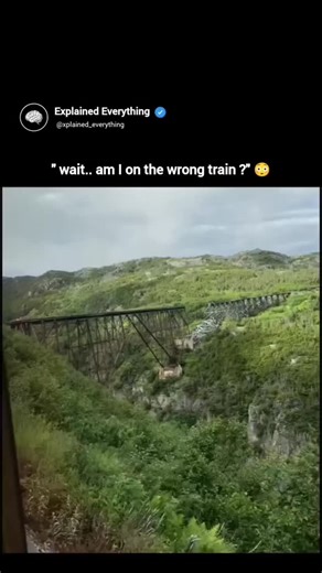 Khanabadosh 🪂 on Instagram: "This viral clip shows a train crossing what appears to be one of the world’s most intimidating railway bridges — the kind engineered decades ago using steel trestles and minimal foundations to span deep valleys and rugged landscapes. Although these structures may look fragile by today’s standards, many were built with impressive precision. Their triangulated steel frameworks evenly distribute weight and allow them to withstand strong winds, constant vibration, and t
