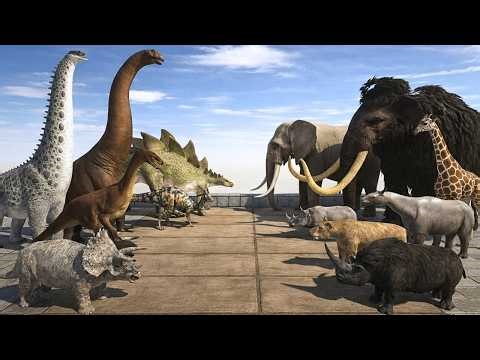 Herbivore Dinosaurs vs Animals | 1v1 Tournament on the Bridge | ARBS
