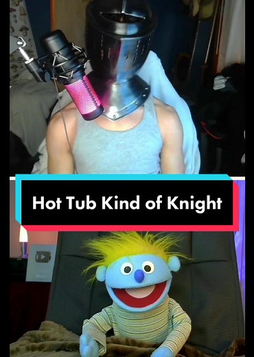 Puppets meet a knight and talk about hot tubs