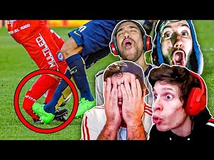 REACCIONANDO a LAS MEJORES PATADAS y BLOOPERS del FUTBOL