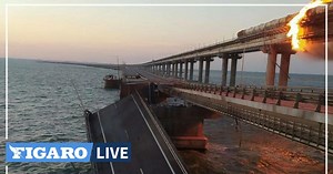 Guerre en Ukraine: les images des importants dégâts sur le pont de Crimée