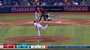 Travis Jankowski lines out to third baseman Deven Marrero.