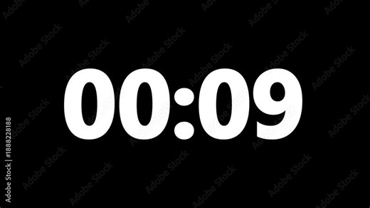 4K countdown animation, 14 seconds displays a timer counting down .
