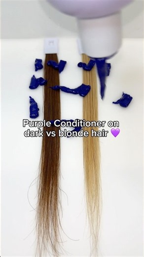 Purple toning conditioner on dark vs blonde hair 💜 Pallure G.O.A.T.