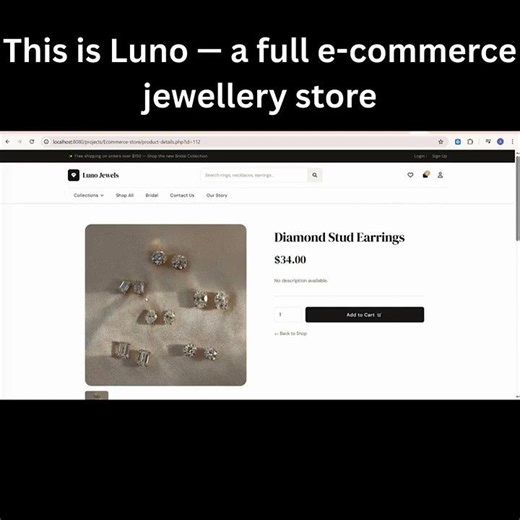 This is **Luno** — a full e-commerce jewellery store