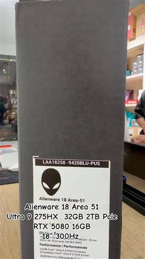 🍭Alienware 18 Area 51 GAMING - CPU : Intel Core Ultra 9 275HX (24C/24T) - RAM : 32GB DDR5 - Storage : 2TB M.2 PCIe 4.0 - Display : 18" (2560x1600) 300Hz - GPU : NVIDIA RTX 5080 16GB GDDR7 - Keyboard : Per-key AlienFX RGB lighting - OS : Windows 11 License - Color : LIQUID TEAL | 6-Cell Battery, 96 Whr ------------------------ - Free : ROG BP4701 Gaming Backpack - Free : ALIENWARE AW558 , Pad ---------------------------- 🛒ធ្វើការបញ្ជាទិញ | 🛺 ដឹកជញ្ជូនគ្រប់ខេត្តក្រុង ---------------------------