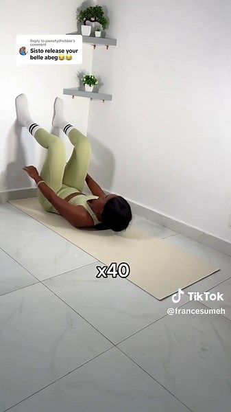 Replying to @pweetydhebbie Save and try these Ab routines with zero equipment that you can do anywhere🔥 to get a flat stomach, strengthen your core and get visible abs. You can repeat all these moves three to four times daily for best results and don’t forget that ab is also sculpted in the kitchen which means you need to watch what you eat; there’s need to strike a good balance between your workouts and your food intake; do not do one and neglect the other. So let’s go🔥 you’ve got this🫶 #fra