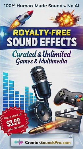 Creator Sounds Pro | Unlimited Downloads | Royalty Free Sound Effects