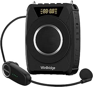 Voice Amplifier Wireless Microphone, 20W Portable PA System with Bluetooth & Headset Mic, Waterproof Portable Microphone and Speaker, Megaphone for Teachers, Classroom, Outdoor Events - M801