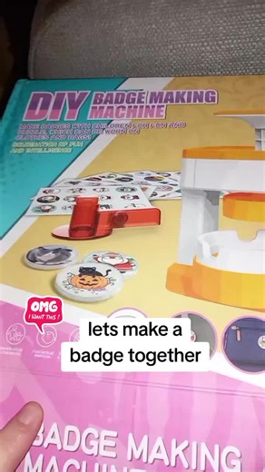 DIY badge making machine, it's meant to be a gift but I think I'm keeping it 😂😂#giftidea #toys #diykit #badges