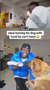 Rakai teasing his dog with food 😅😅😂 #kaicenat #funny #reaction #shorts