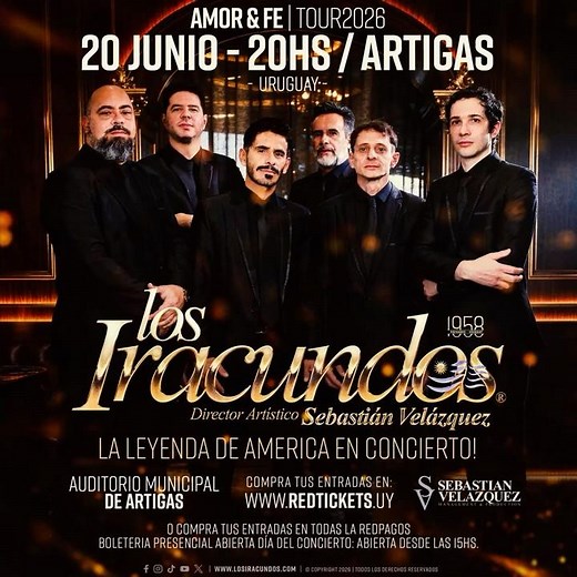 Los Iracundos in Artigas, Uruguay 2026 | Love & Faith Tour | June 20th Live