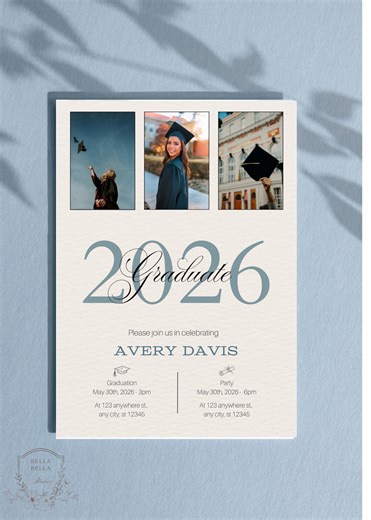 2026 Graduation Party Invitation Template | Canva Editable Grad Invite (digital Download) - Etsy