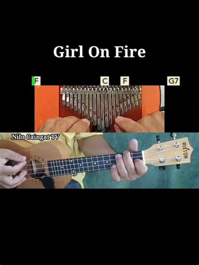 Girl On Fire (Alicia Keys) ukulele and kalimba, cover song