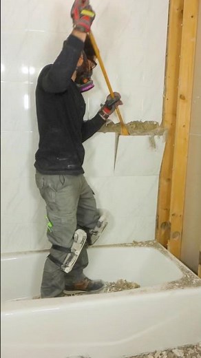 Tile Shower Removal Tips - #shorts #homerepairtutor
