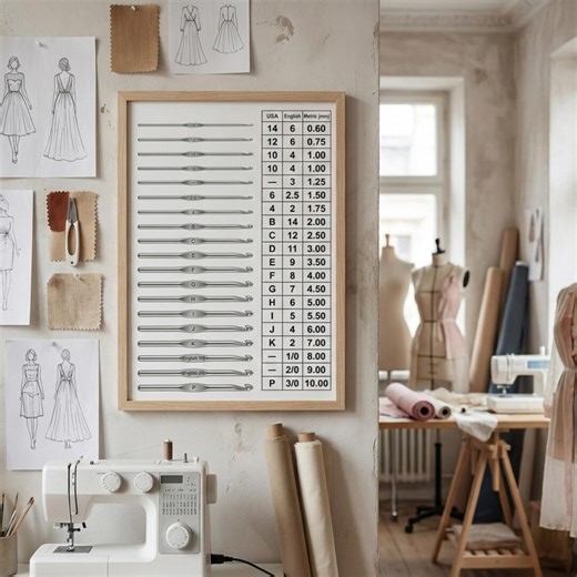 Crochet Hook Size Reference Chart – US UK Metric Conversion for Classes | Printable PDF | Digital Download - Etsy Canada