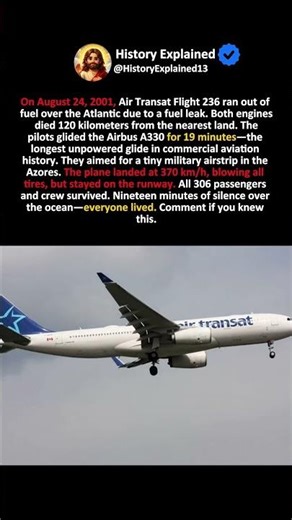 The Plane That Ran Out of Fuel and Glided 19 Minutes Over the Atlantic
