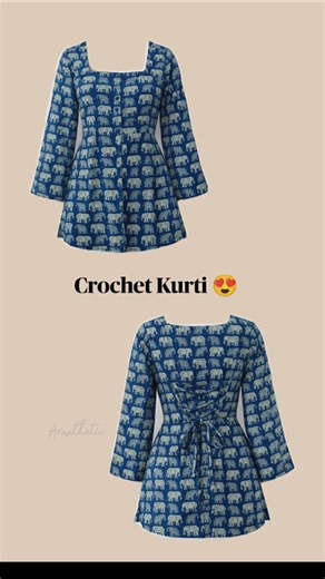 || Corchet kurti outfit 💙|| simple and elegant look #underbudget#trending#outfit#viral#meesho#shorts