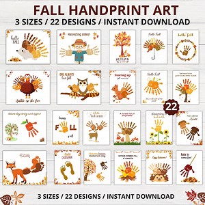 Fall Handprint Craft for Kids | Preschool and Toddler Printable Autumn Art | Classroom Teacher Resource - Etsy