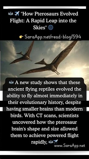 How #Pterosaurs Evolved #Flight: A Rapid #Leap into the #Skies