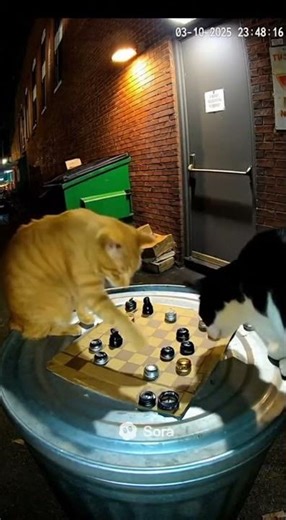 Caught on Camera: Cats Playing Chess 🐈‍⬛♟️🎥