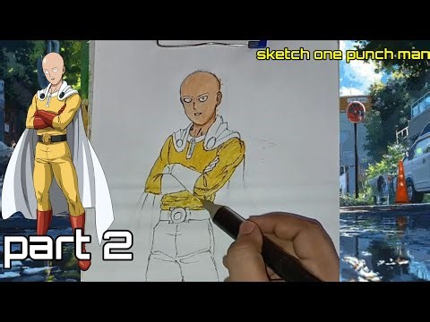 sketch drawing one punch man