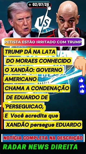 🔴 URGENTE! Trump critica decisão contra Eduardo e fala em “perseguição política” #bolsonaro #lula