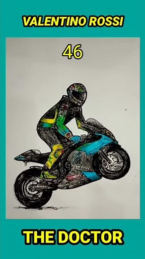 Cara Cepat Menggambar Valentino Rossi | MotoGP #Short #Rossi #MotoGP #Drawing #Art #Menggambar