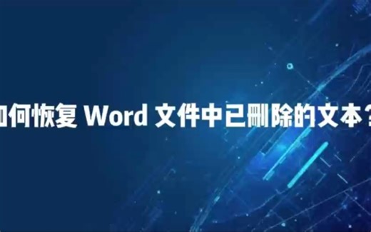 如何恢复 Word 文件中已删除的文本？