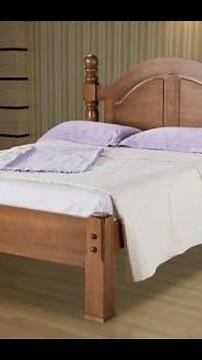 Cama Casal Havana em madeira maciça Cama de Madeira Queen em São Paulo. Móveis Conforto